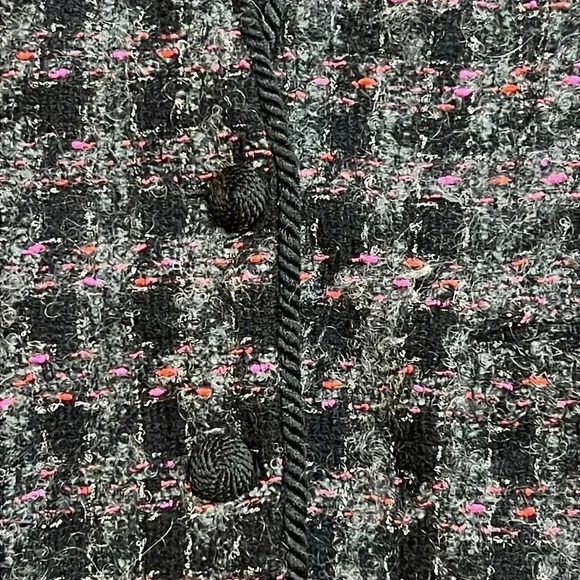 Dana Buchman Blazer Vintage wool tweed style black & gray  long button size 6 by - Picture 6 of 14